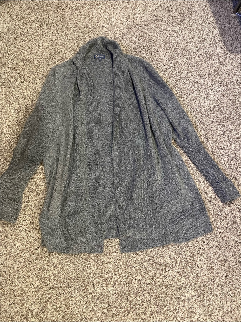 Democracy Open-Front Gray Knit Cardigan